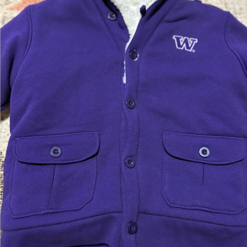 Know Wear 2T Washington Huskies Purple Jacket with Sherpa Lining - Picture 2 of 7